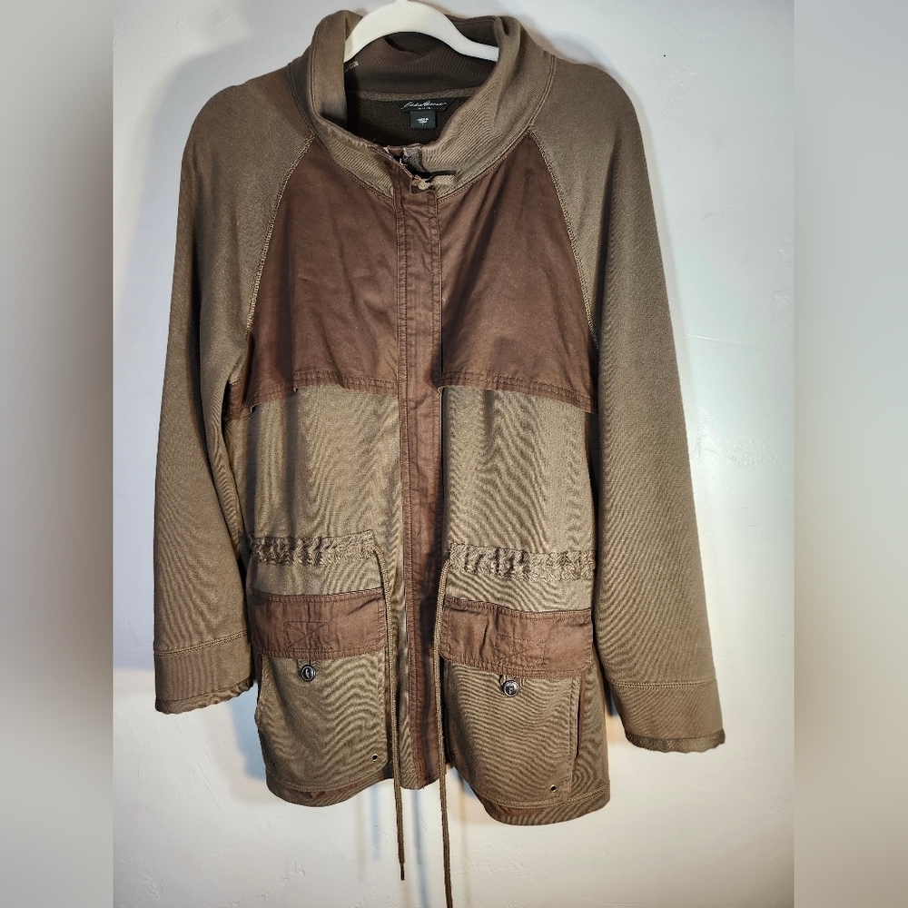 Eddie Bauer Tan and Brown Utility Jacket